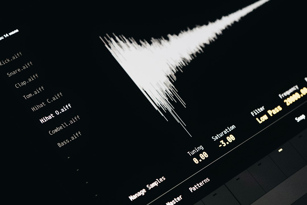 A computer screen with a sound wave on it